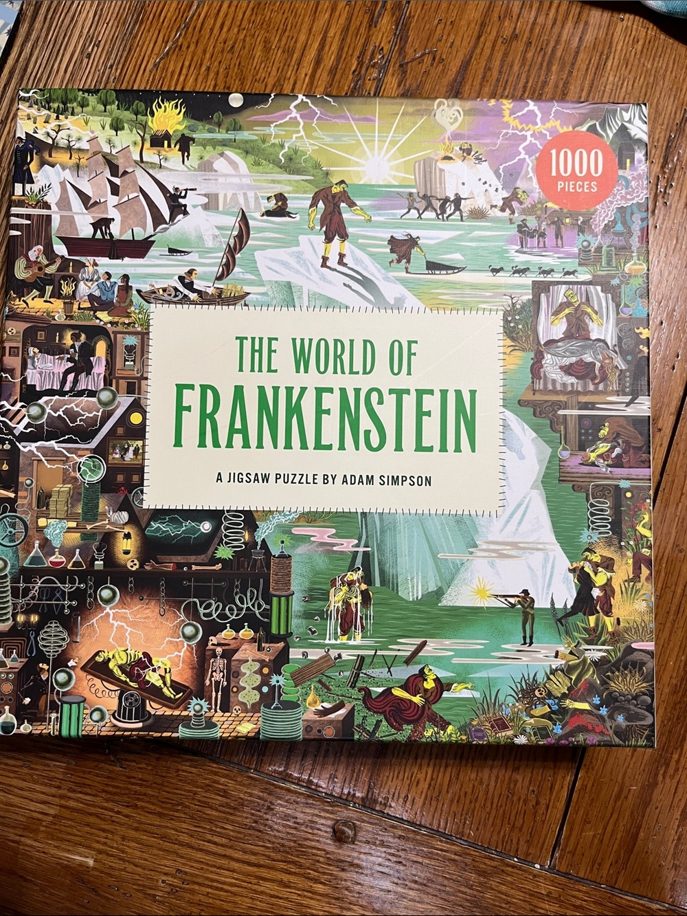 The World of Frankenstein 1000-Piece Jigsaw Puzzle - Green Artwork